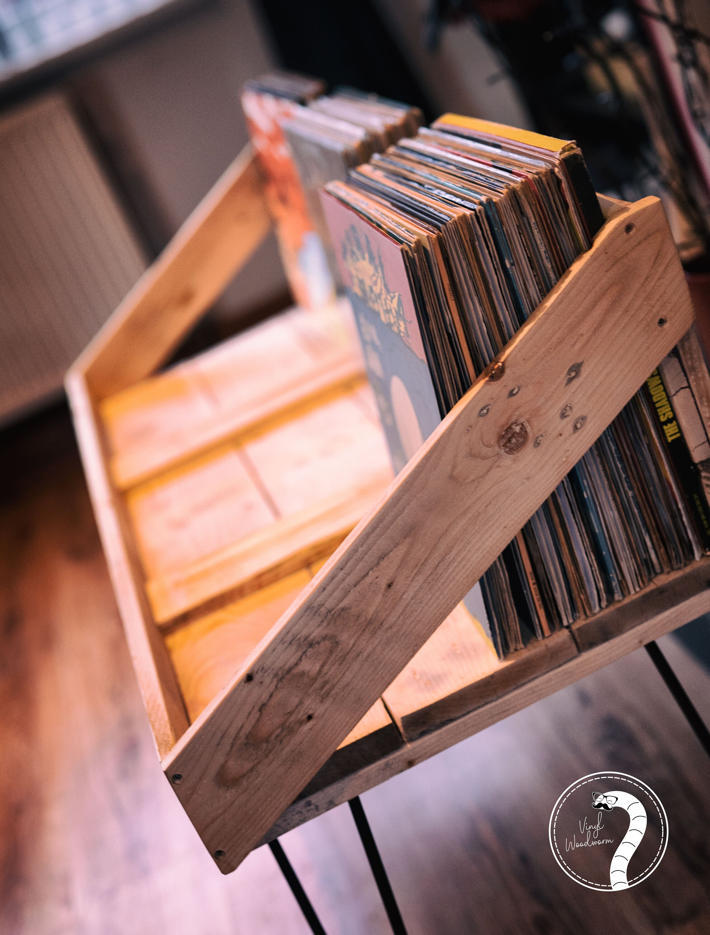 Rustic record display shelf storage unit hold over 150 12 inch Etsy