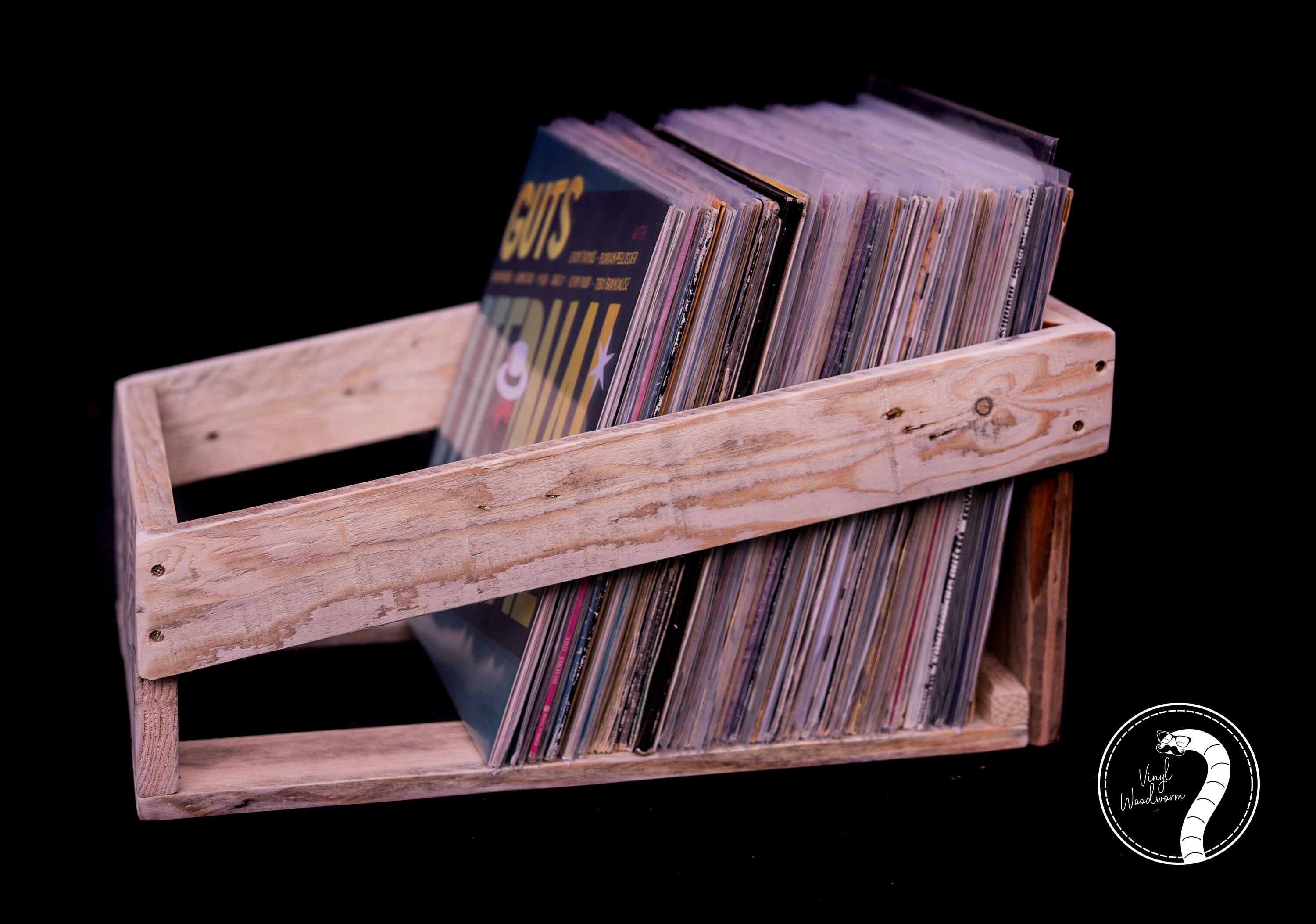 Extra Large Handmade wooden rustic record storage box for 130 Etsy
