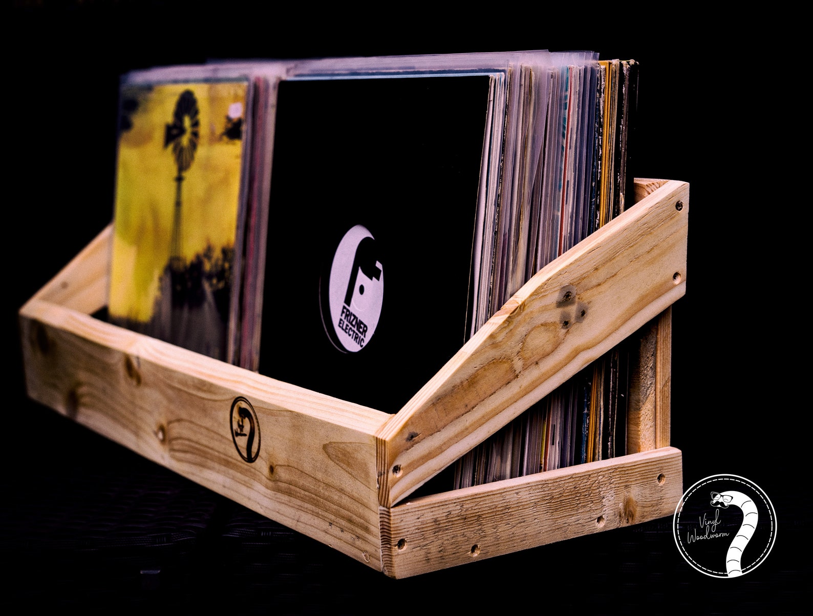 Handmade wooden rustic record display unit for over 90 | Etsy