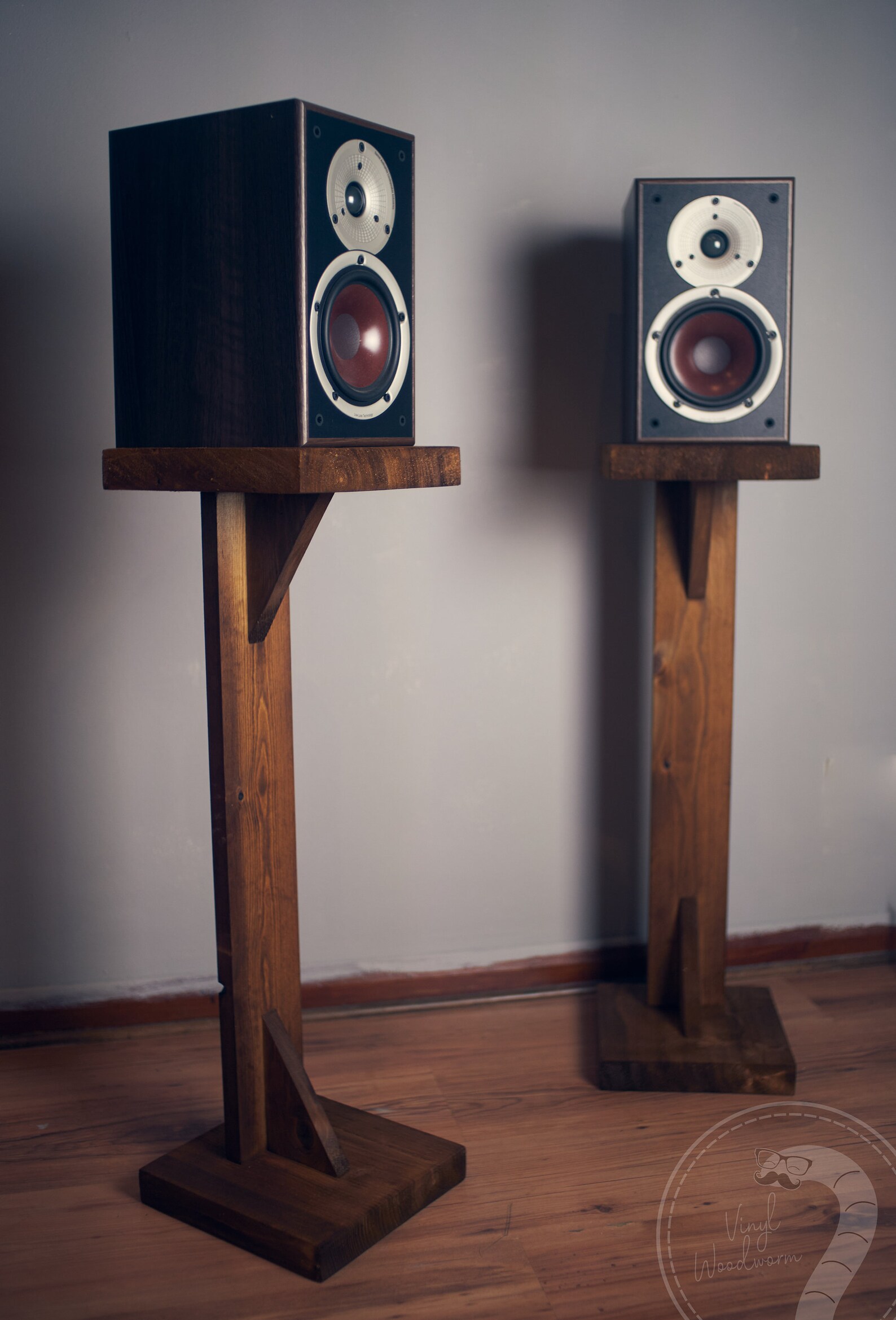 Floor Speaker Stands Pair Hand Made Rustic Mahogany Wood Etsy UK