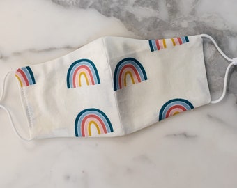 Rainbow fitted face mask