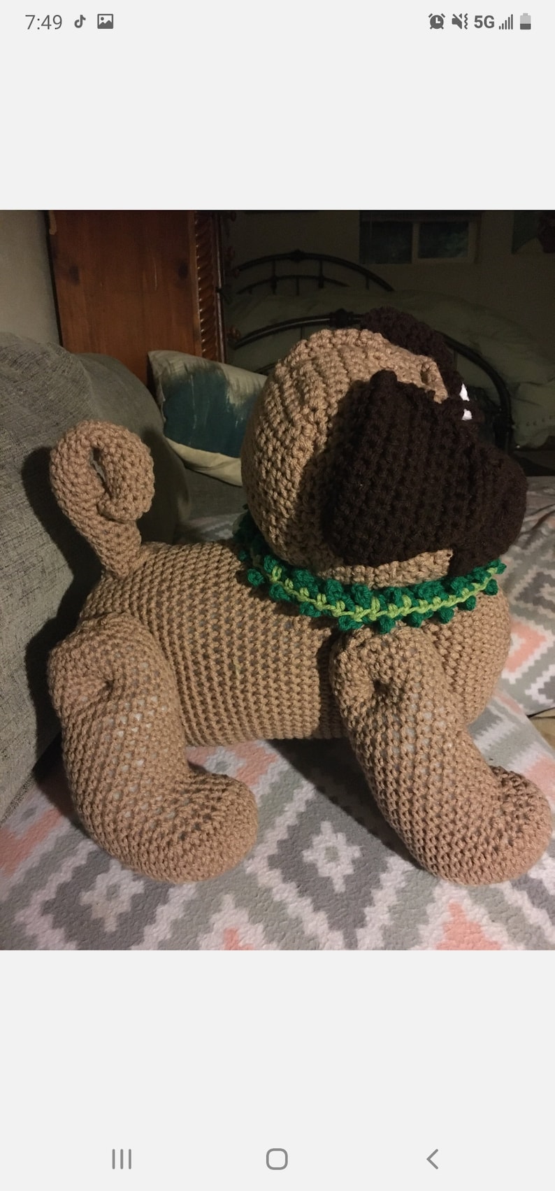 Button Your Way Brown Pug