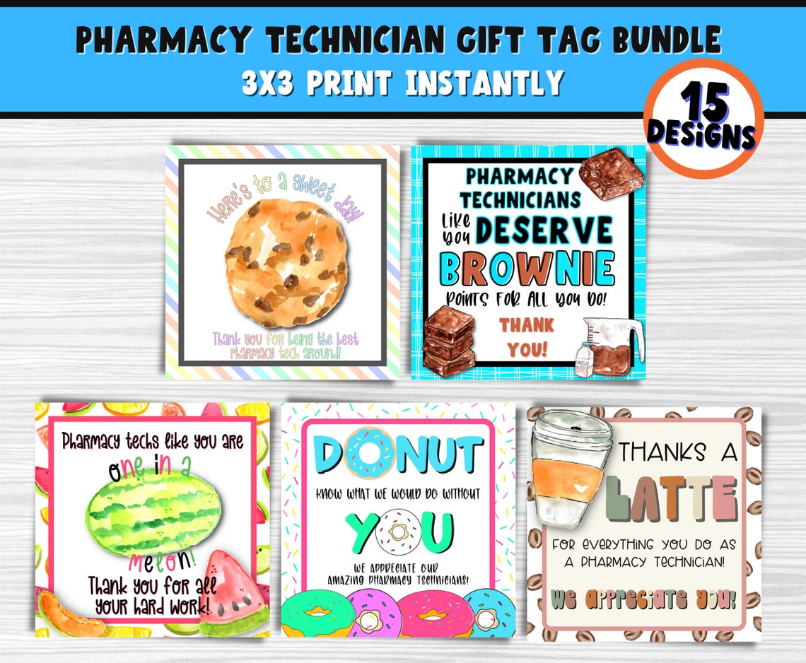 Pharmacy Technicians Week Printable Gift Tags Pharmacy Tech Etsy