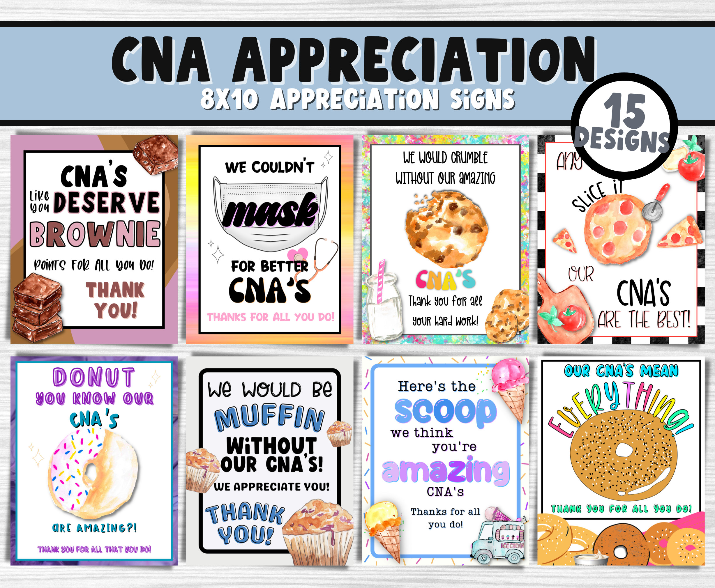 Cna's Printable Appreciation Signs Certified Nurses Etsy