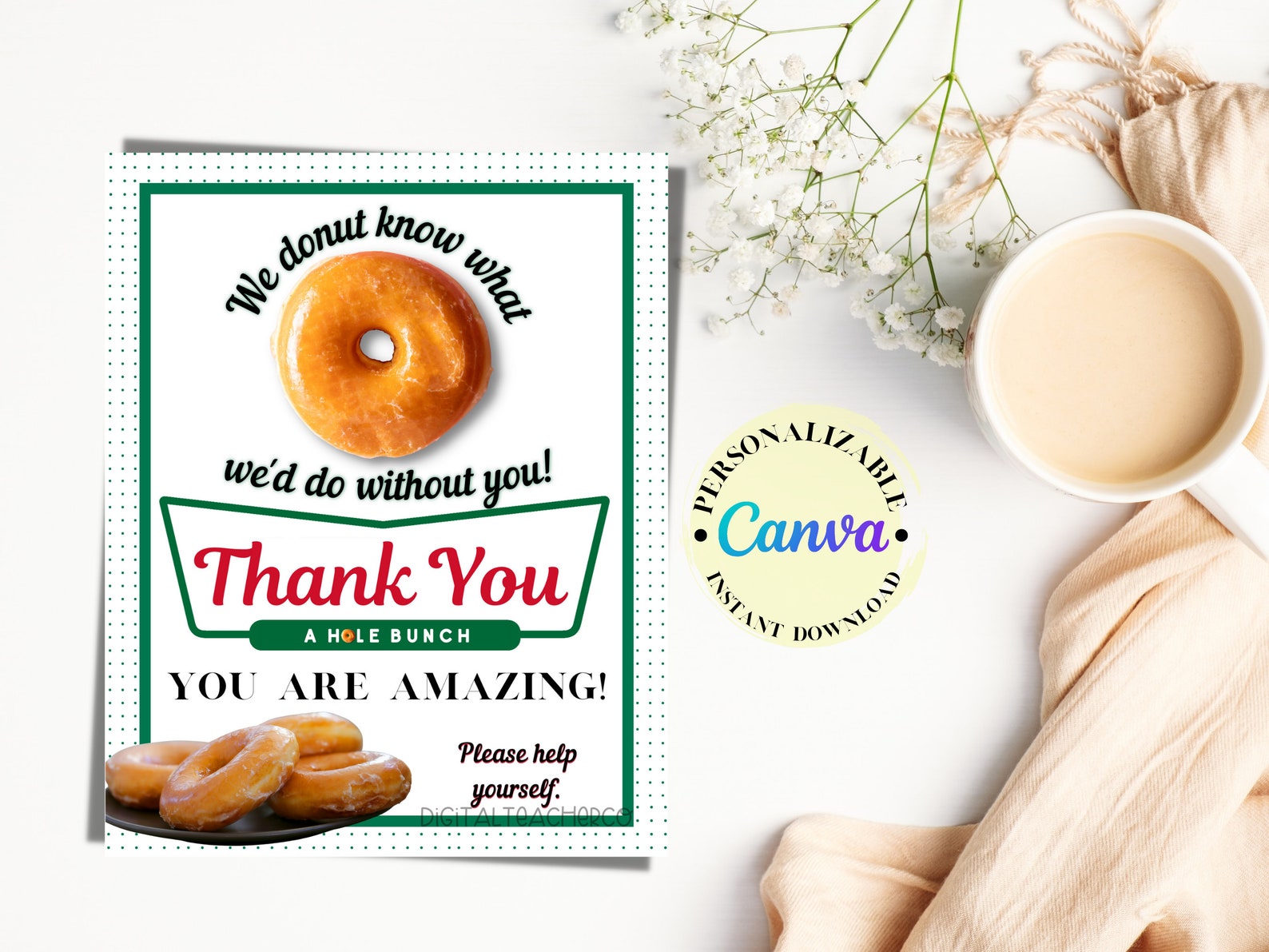 Krispy Kreme Donut Inspired Sign Staff Appreciation Poster Etsy