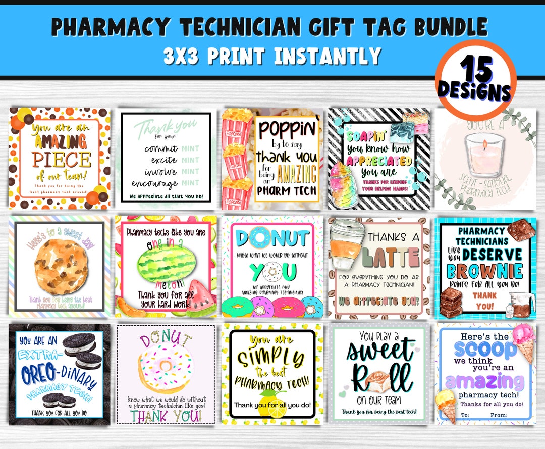 Pharmacy Technicians Week Printable Gift Tags Pharmacy Tech