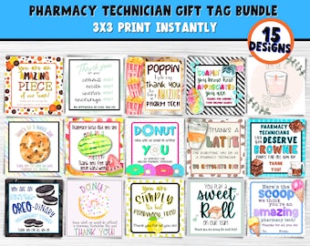 Pharmacy Technicians Week Printable Gift Tags | Pharmacy Tech Appreciation | Happy Pharmacist Week