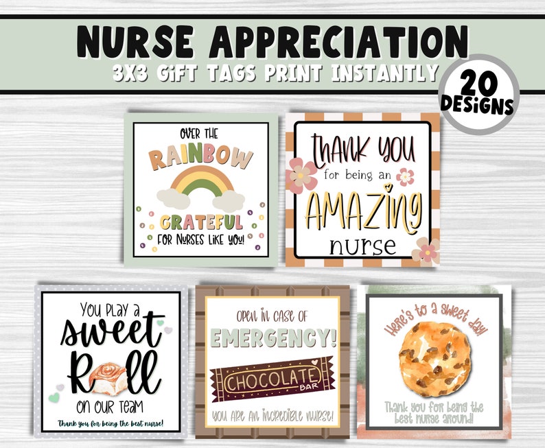 Registered NURSE Appreciation Printable Signs &amp; Gift Tags - Etsy