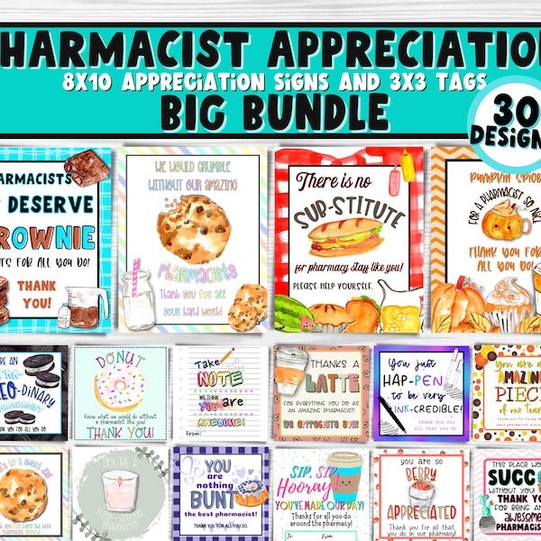 Pharmacists Week Printable Signs and Tags | Pharmacy Appreciation | Happy Pharmacist Week