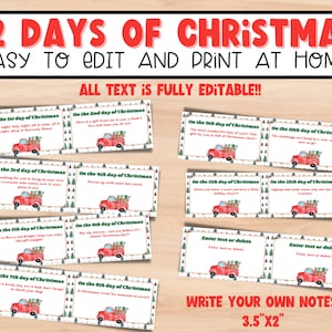 12 Days of Christmas Gift Tags, 12 Days of Christmas Cards