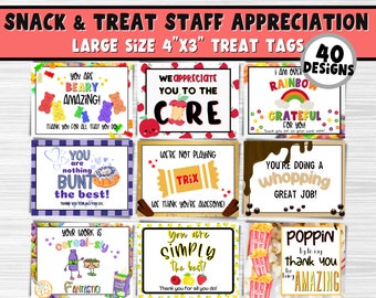 Zestaw upominkowy SNACK & TREAT dla pracowników | Duży rozmiar 4"x3" | Docenianie pracowników