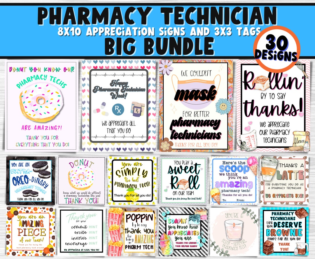 Pharmacy Technicians Week Printable Signs and Tags Pharmacy Tech