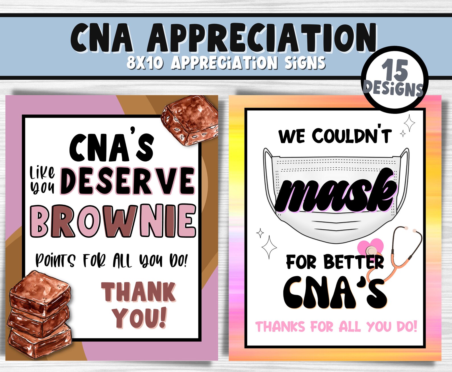 Cna's Printable Appreciation Signs Certified Nurses Etsy