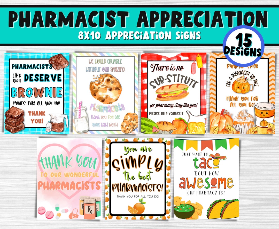 PHARMACISTS Appreciation Week Printable Signs Pharmacy Team Appreciation Happy Pharmacist Week