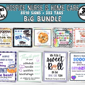 HOSPICE Nurses & Home Care Month Appreciation Printable Signs and Gift Tags | Medical Employee Appreciation Gift Idea Bulk