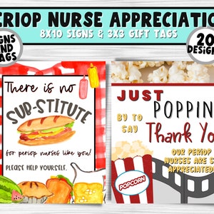 Periop Nurse Printable Appreciation Signs & Gift Tags | Perioperative Nurses Appreciation Week | Medical Staff Thank You Bulk Gift Idea image 4