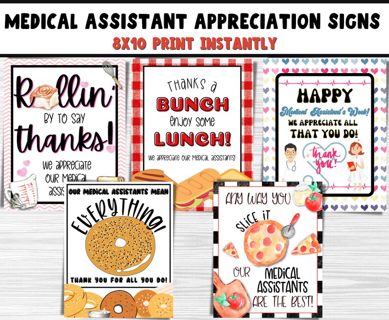 Medical Assistant Appreciation Week Printable Sign Bundle 10 Etsy