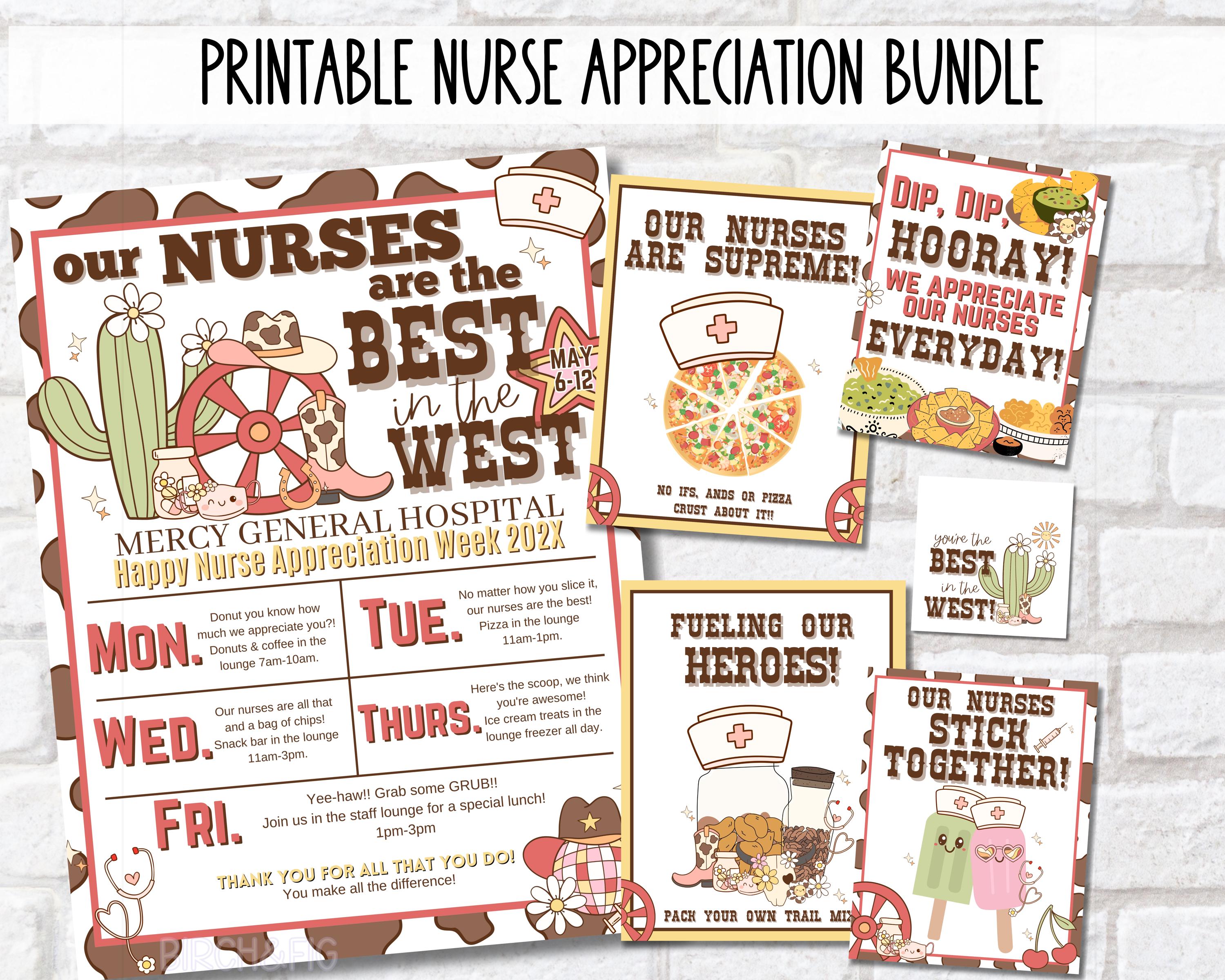 Western Nurses Appreciation Week Editable Itinerary | Hospital Staff ...