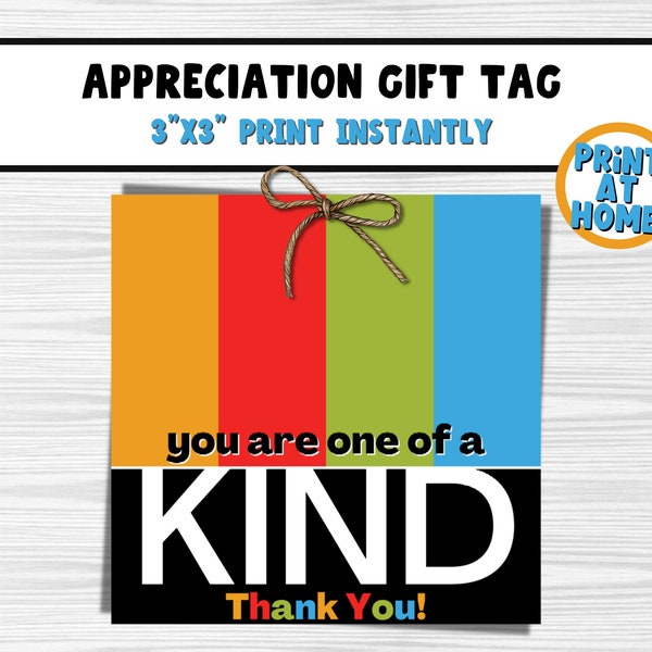 Kind Bar Inspired Thank You Printable Tag, Staff Appreciation Tag, Granola Bar Tag, Snack Tag