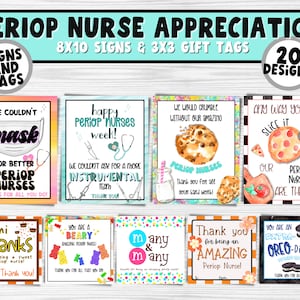Periop Nurse Printable Appreciation Signs & Gift Tags | Perioperative Nurses Appreciation Week | Medical Staff Thank You Bulk Gift Idea image 1