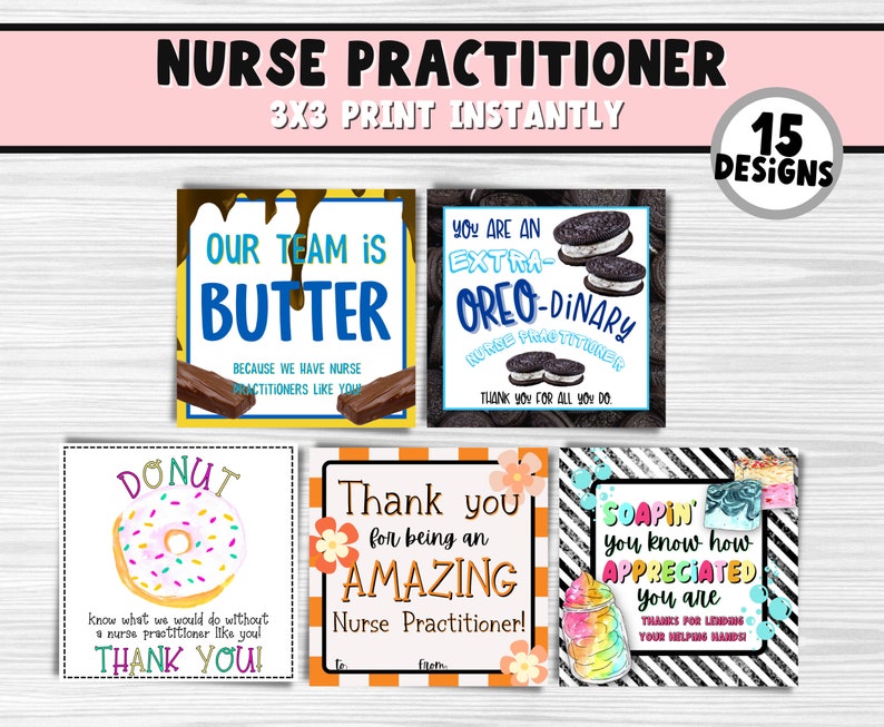 Nurse Practitioner Appreciation Printable Gift Tags Hospital Etsy