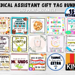 Medical Assistant Appreciation Bundle 15 Gift Tags, Employee Appreciation