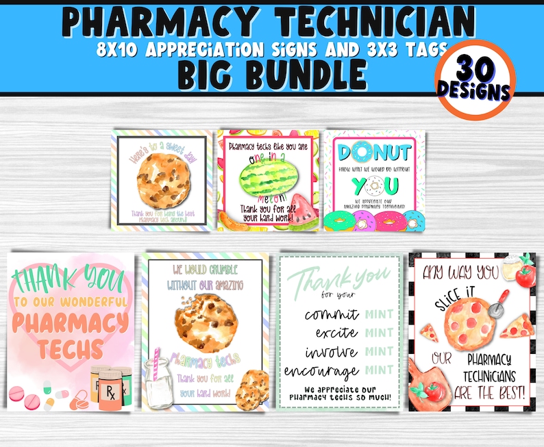 Pharmacy Technicians Week Printable Signs and Tags Pharmacy Etsy