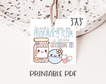 PHARMACIST & PHARMACY Week Printable Gift Tag | Employee Appreciation | Happy Pharmacist Week | Pharmacy Team Gift Tag DIY | Funny Pharmacy