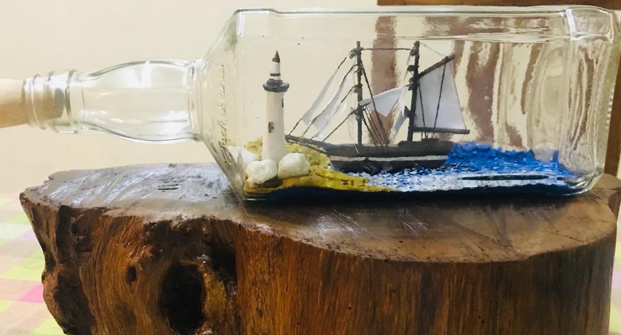 Unique Rare Ship in a Bottle Handmade Bottle Art Gift for | Etsy