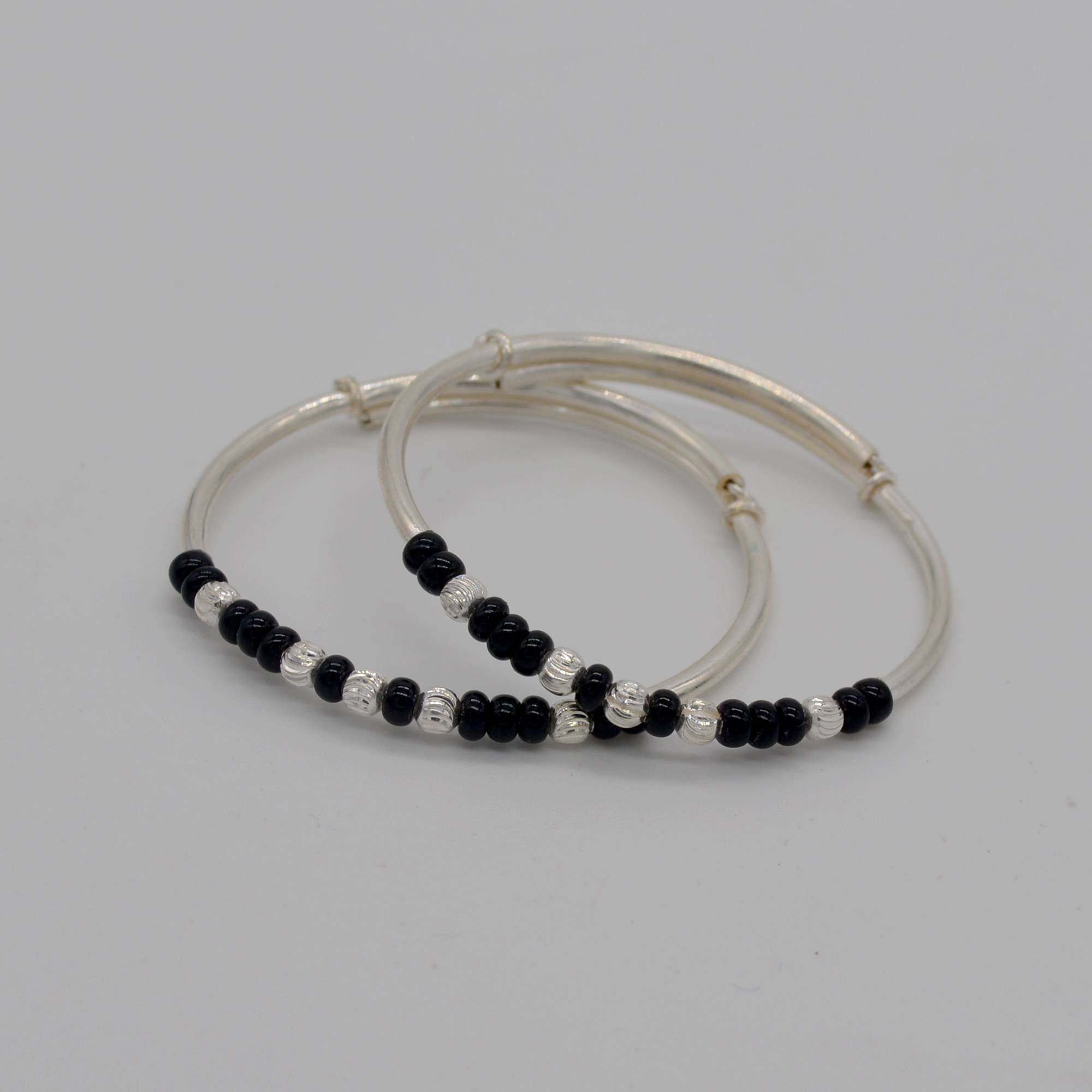Baby Silver Bangle Silver Beads Bangle Baby First Smile Etsy India