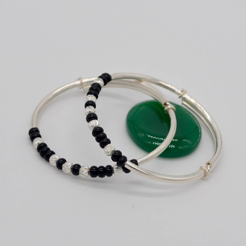 Buy Baby Silver Bangle Silver Beads Bangle Baby First Smile Online in India Etsy