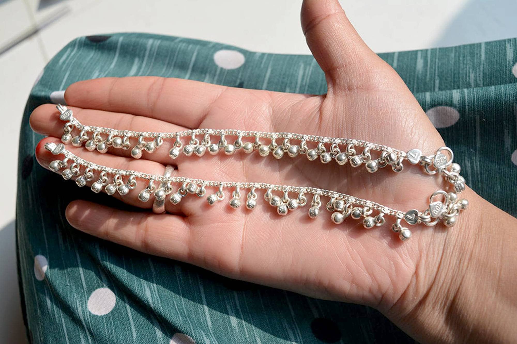 Baby silver payal baby balle balls Anklet size 6 7 Etsy
