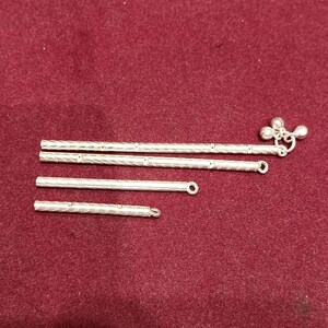 925 Sterling Silver Idol Krishna Flute, Handmade Silver Bansuri, Laddu Gopala Flute, Little Krishna Flute, Silver Temple Decor