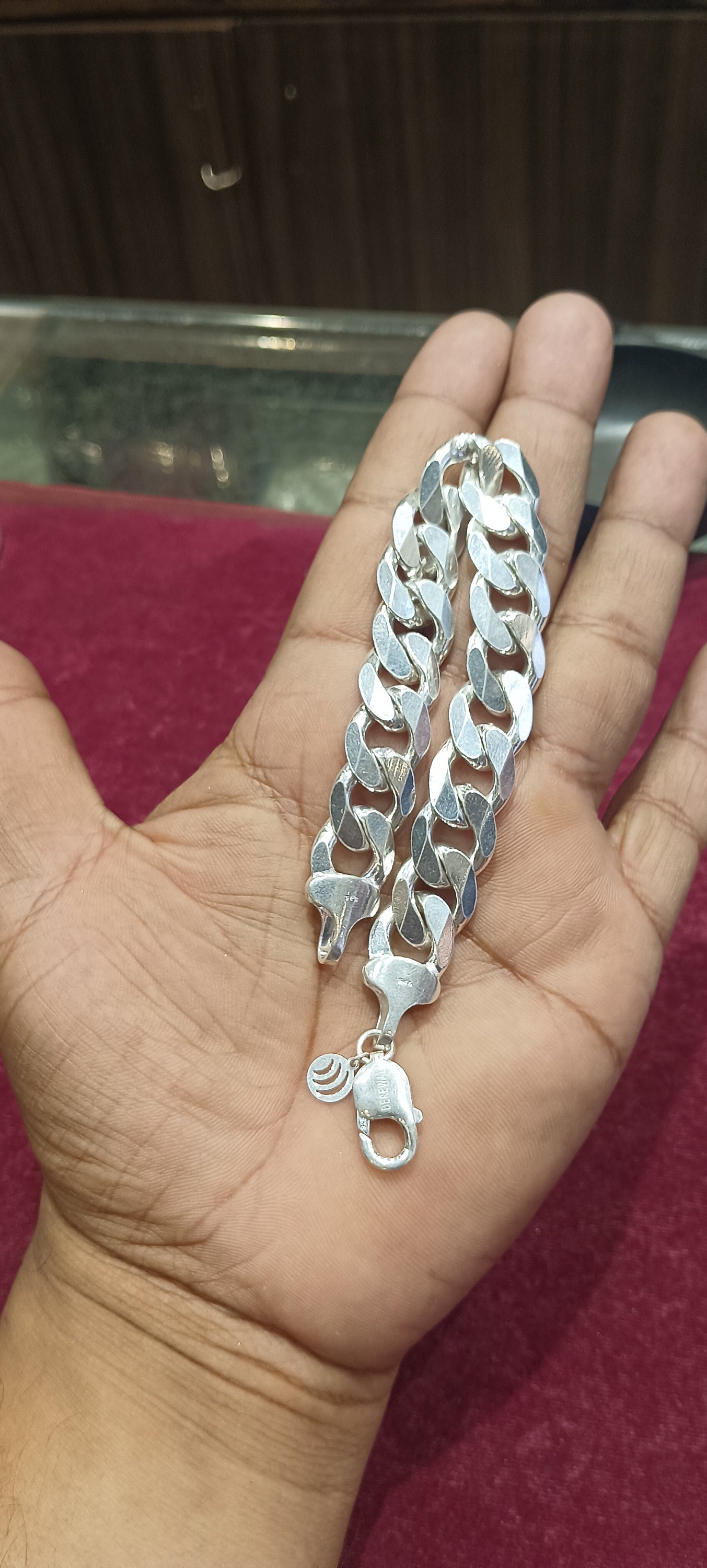 Pulsera De Plata 925 Para Hombre - Cadena Robusta Con Mosquetón, 20 Cm, Incluye Caja De Regalo