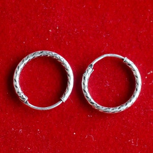 Sterling Silver Hoop Earrings • Small Hoop Earrings • Dainty Earrings • Tiny Hoop Earrings • Minimalist Earrings ( 12mm )