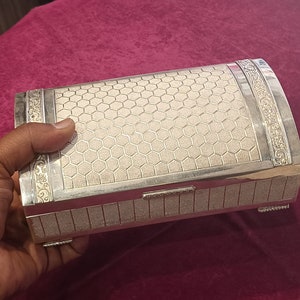Pure Silver Trinket box, 925 sterling silver Trinket box Casket box Container Dryfruit box, Sanduk/Tijori brides jewellery collectible box