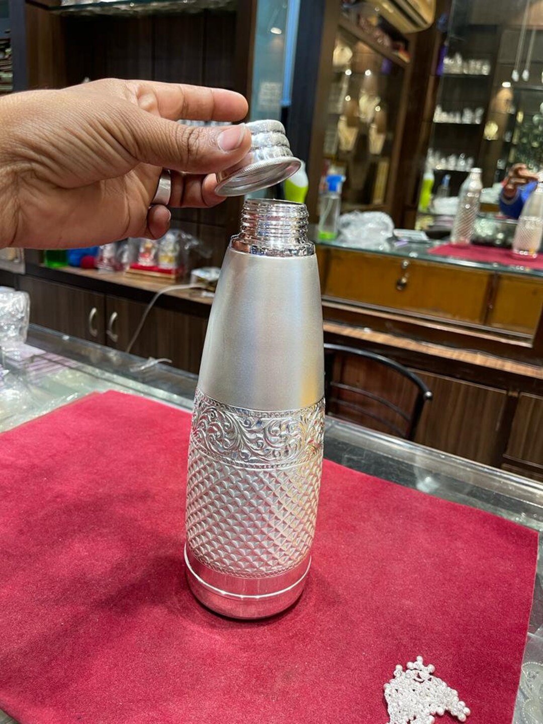 925 Sterling Silver Water Bottle • Handmade Silver Bottle • Kitchen ...