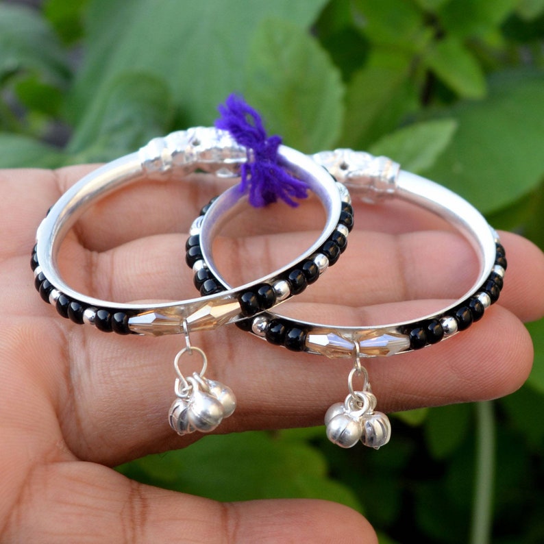 Mothers Day Nazariya Baby Silver Bangle Silver Beads Bangle Etsy
