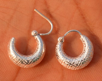 925 Sterling Silver hoops / Hoop earrings / Small hoops / Large hoops / Hippie / Unique / Women hoops / Classic hoops / Chunky earings