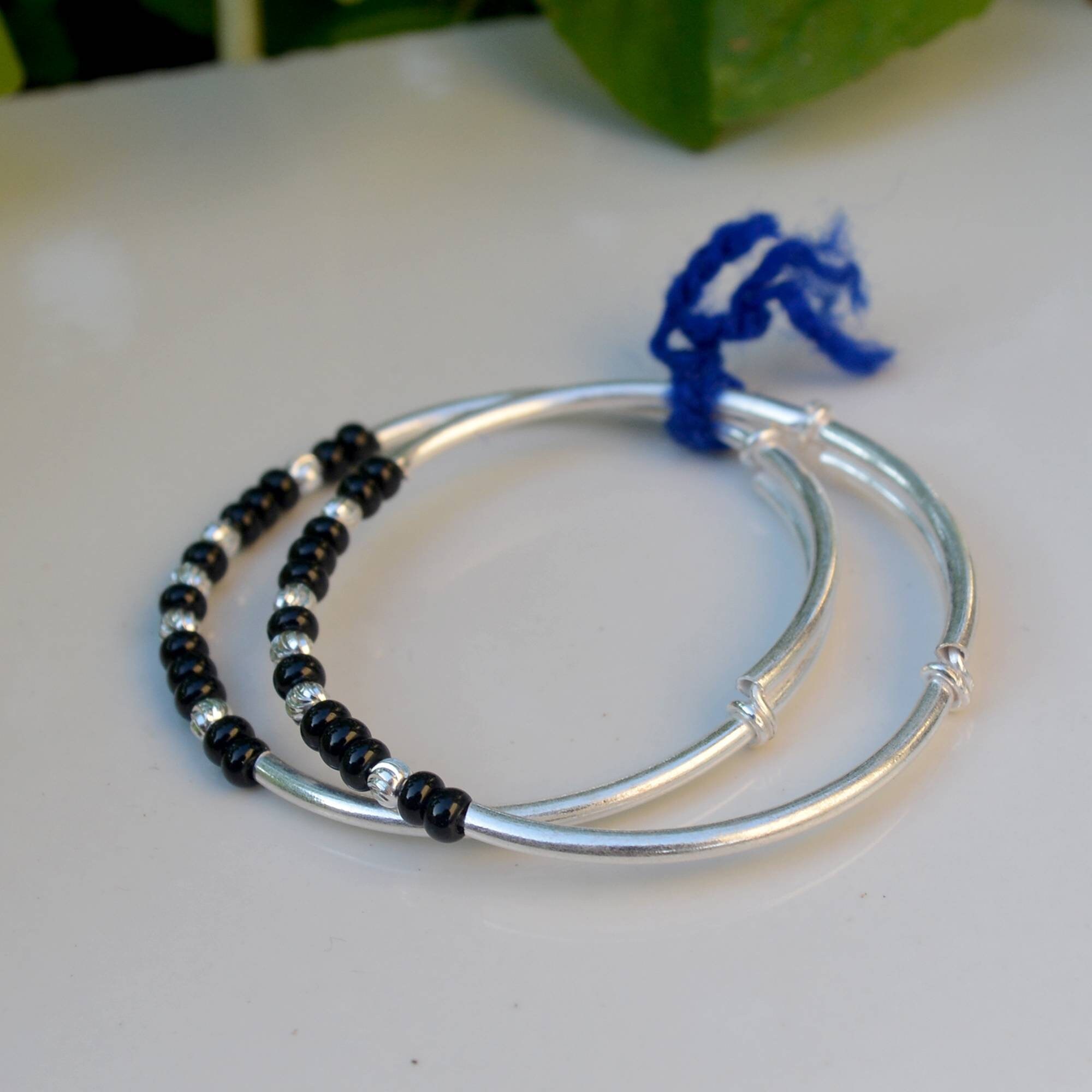 Baby Silver Bangle Silver Beads Bangle Baby First Smile Etsy India