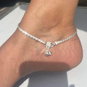 Handmade Silver Anklet Pair Indian Payal, Gift for her