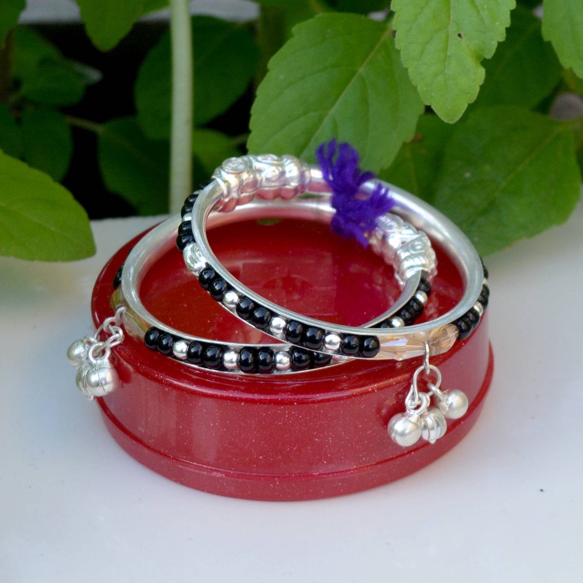 Mothers Day Nazariya Baby Silver Bangle Silver Beads Bangle Etsy