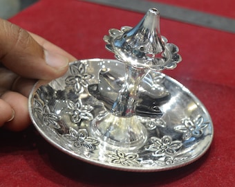 Sterling Silver Agarbatti Stand: Incense Holder with Ash Catcher