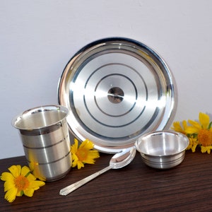 Pure Silver Baby Dining Set New Born Baby Food Serving Utensils Gift