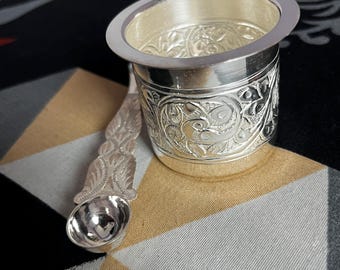 Set Pooja In Rame HiJet Hitech – Panch Patra Con Achamani (Cucchiaio) – Accessorio Per Preghiere E Cerimonie Hindu, 2.3 Pollici