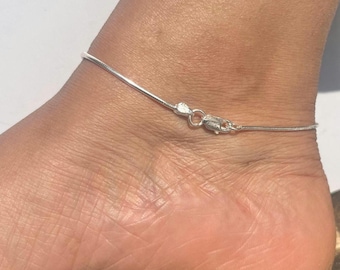 Premium Handmade Silver Anklet Pair Indian Payal, Gift for Her,  (Ships Next Day)