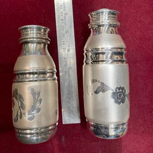 Pure Silver Milk Bottle, Pure solid silver flower design bottle, designer milk bottle, hammered texture, silver ornaments giftable