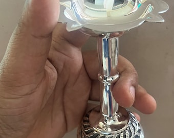 Pure Silver deepam, Star Silver Lamps, Silver Diya, Silver gifts for wedding/ housewarming, saree function. Single pc