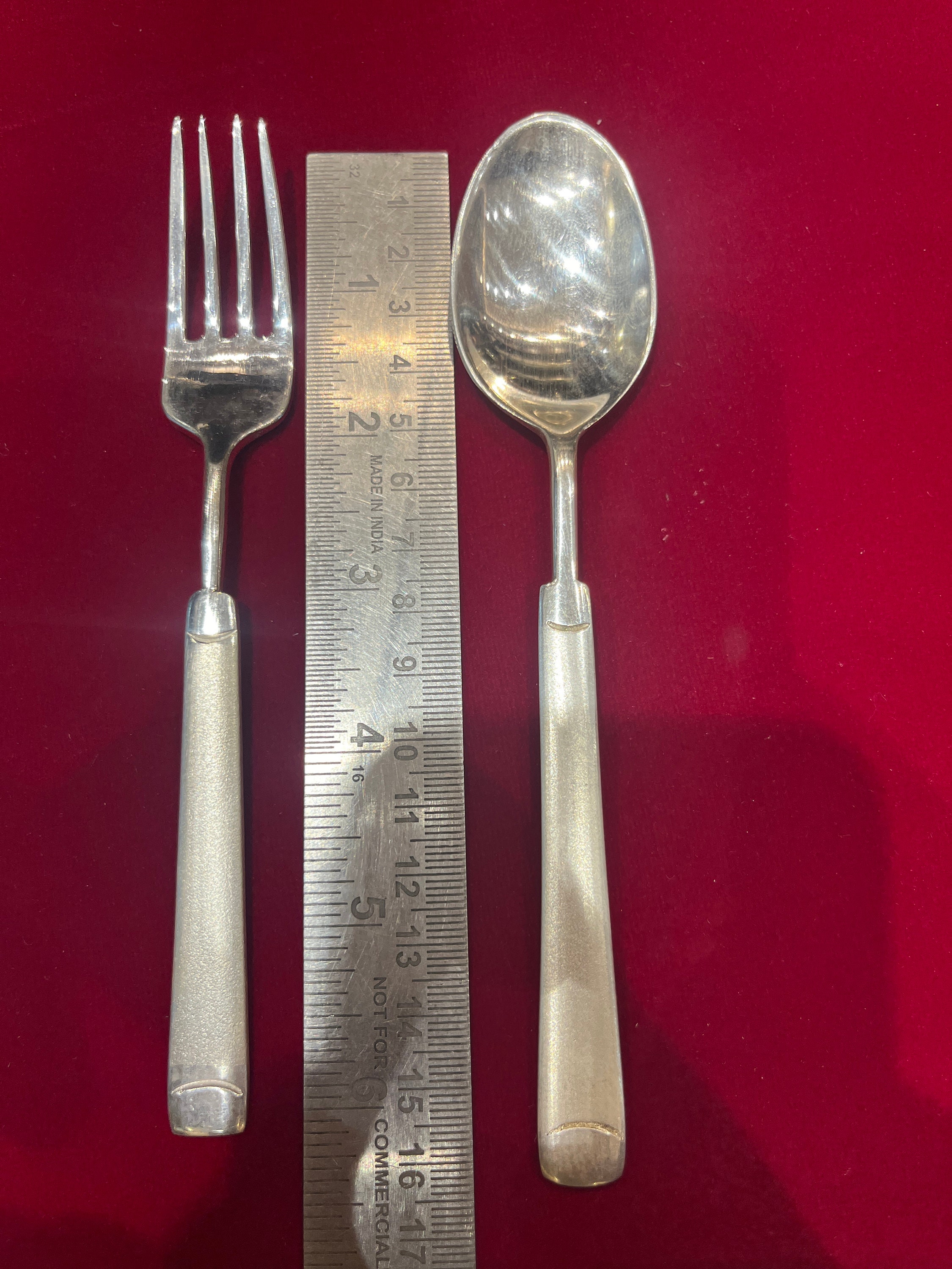 Pure Silver Spoon and Fork Set | Handcrafted Silver Utensil 