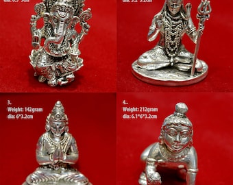 Pure Silver Ganesha Statue: Puja Temple Gift & Home Decor